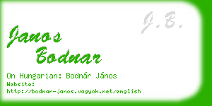 janos bodnar business card
